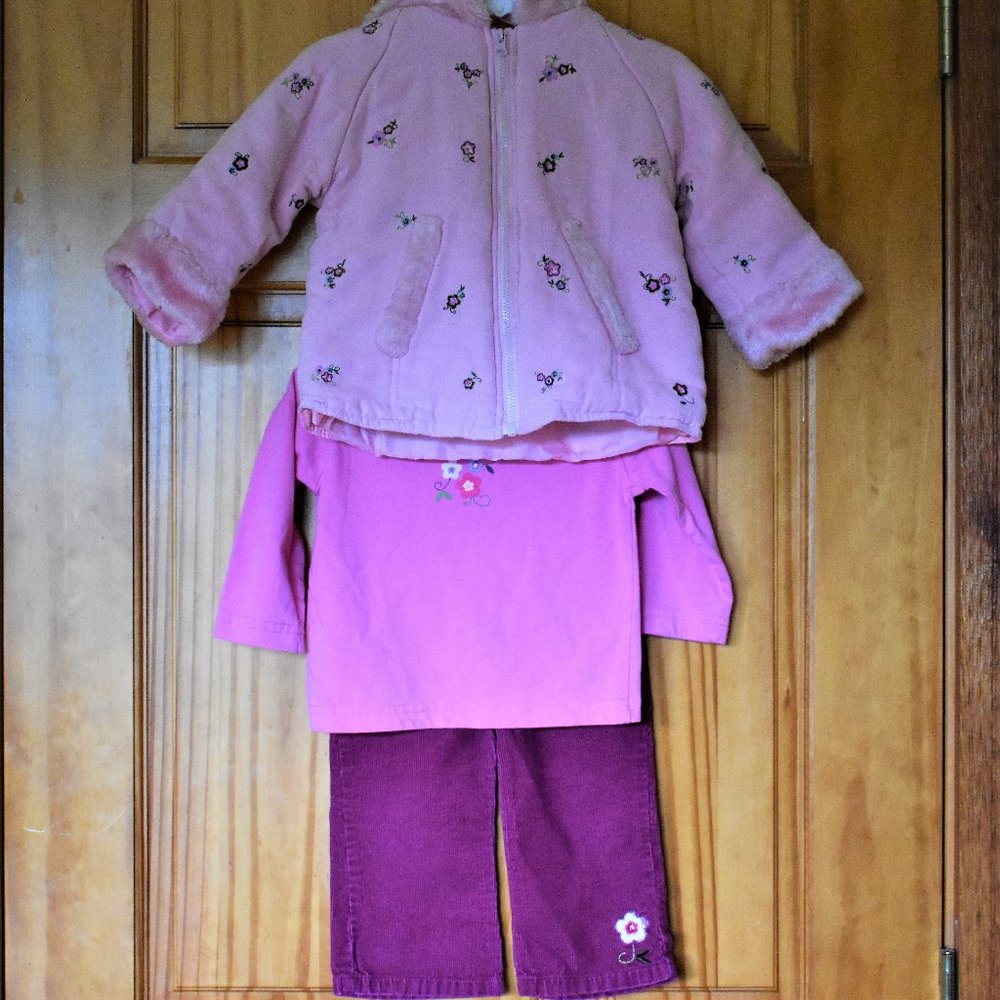 Toddler Girl 3 Piece Pink Floral Set 18 Months